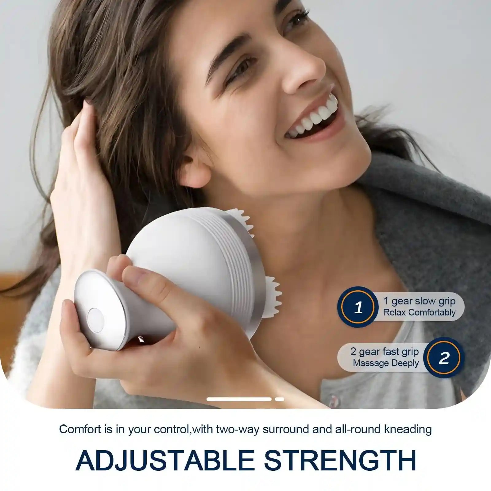 LIARTY White Electric Scalp Head Massager With 4 Removable Heads Attachments For Stimulating Hair Growth - Safqqa Egypt