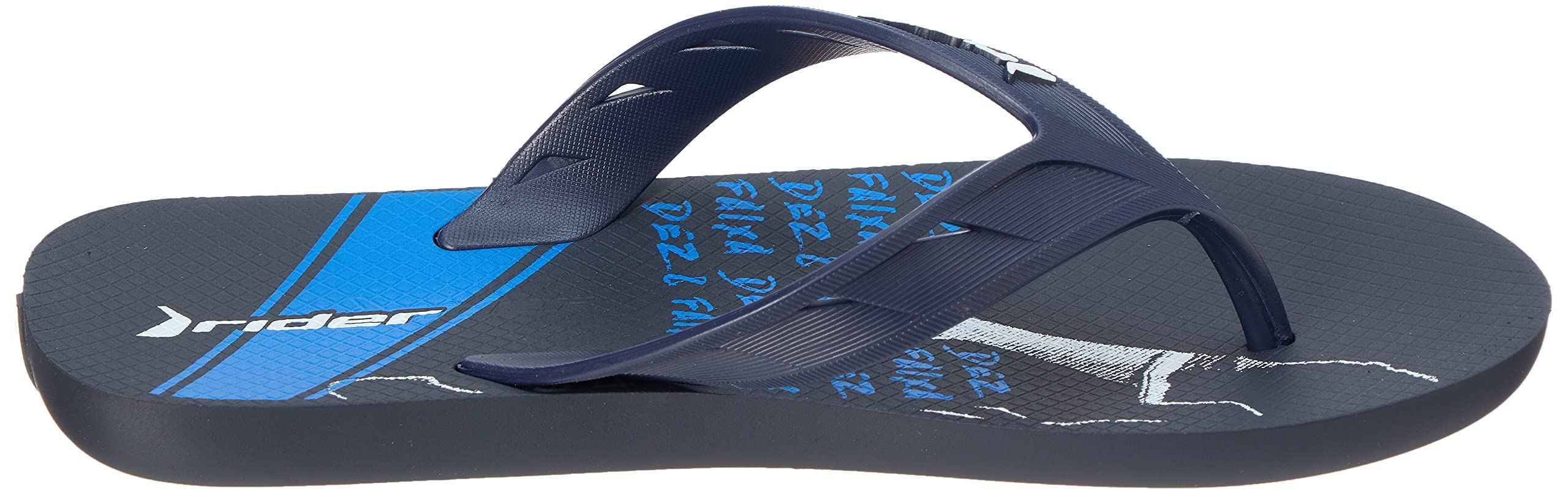 Rider Rubber Flip-Flop with Soft Padding - Black/Blue/White - Safqqa Egypt
