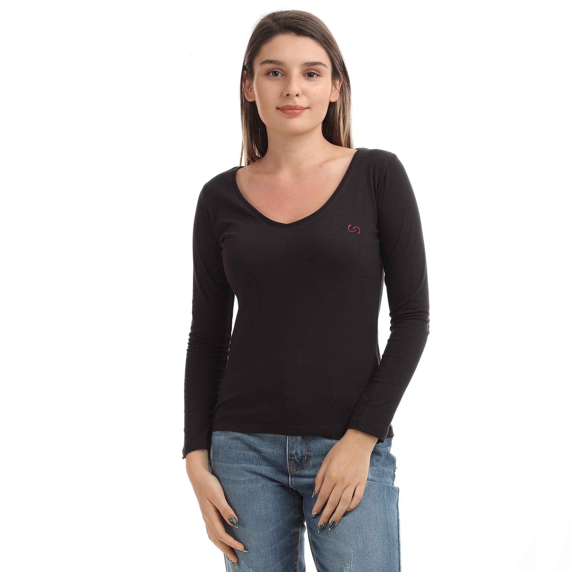 ESLA Long-sleeved plain top - Safqqa Egypt