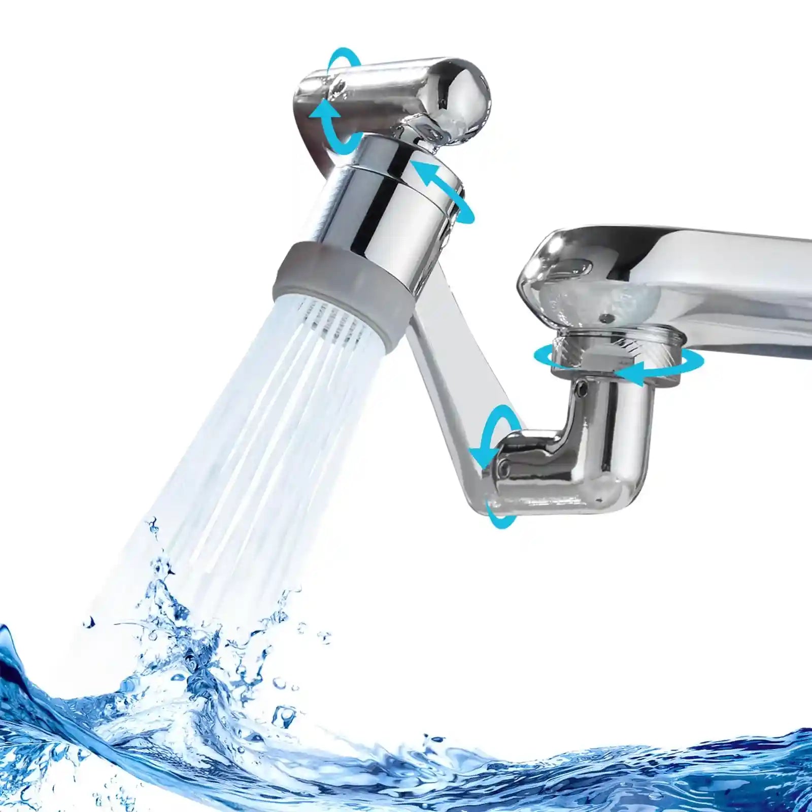 1080° Rotating Faucet Extender – Universal Sink Aerator with 2 Spray Modes & Flexible 360° Arm for Face, Hair & Eye Wash - Safqqa Egypt