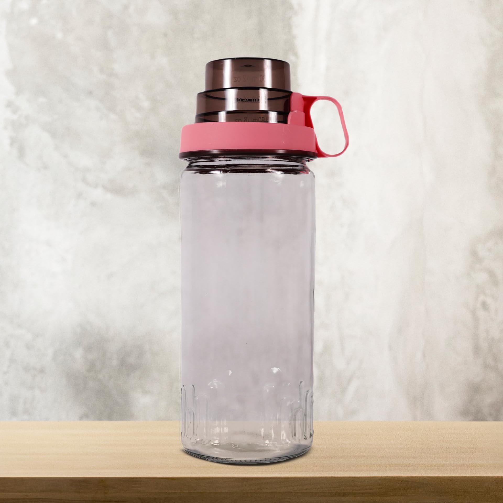 Herevin Measure Cup Canister - 1.46L Capacity, Salmon, Transparent Lid, Measurement Markings, Made in Turkey (Kitchen, Baking, Meal Prep) - Safqqa Egypt