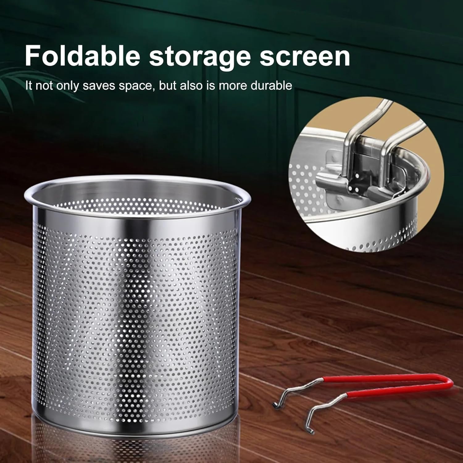 حلة قلي صغير من الستانلس ستيل بسعة 1200 مل مع مصفاة – مثالي للقلي اليومي (صندوق تالف )