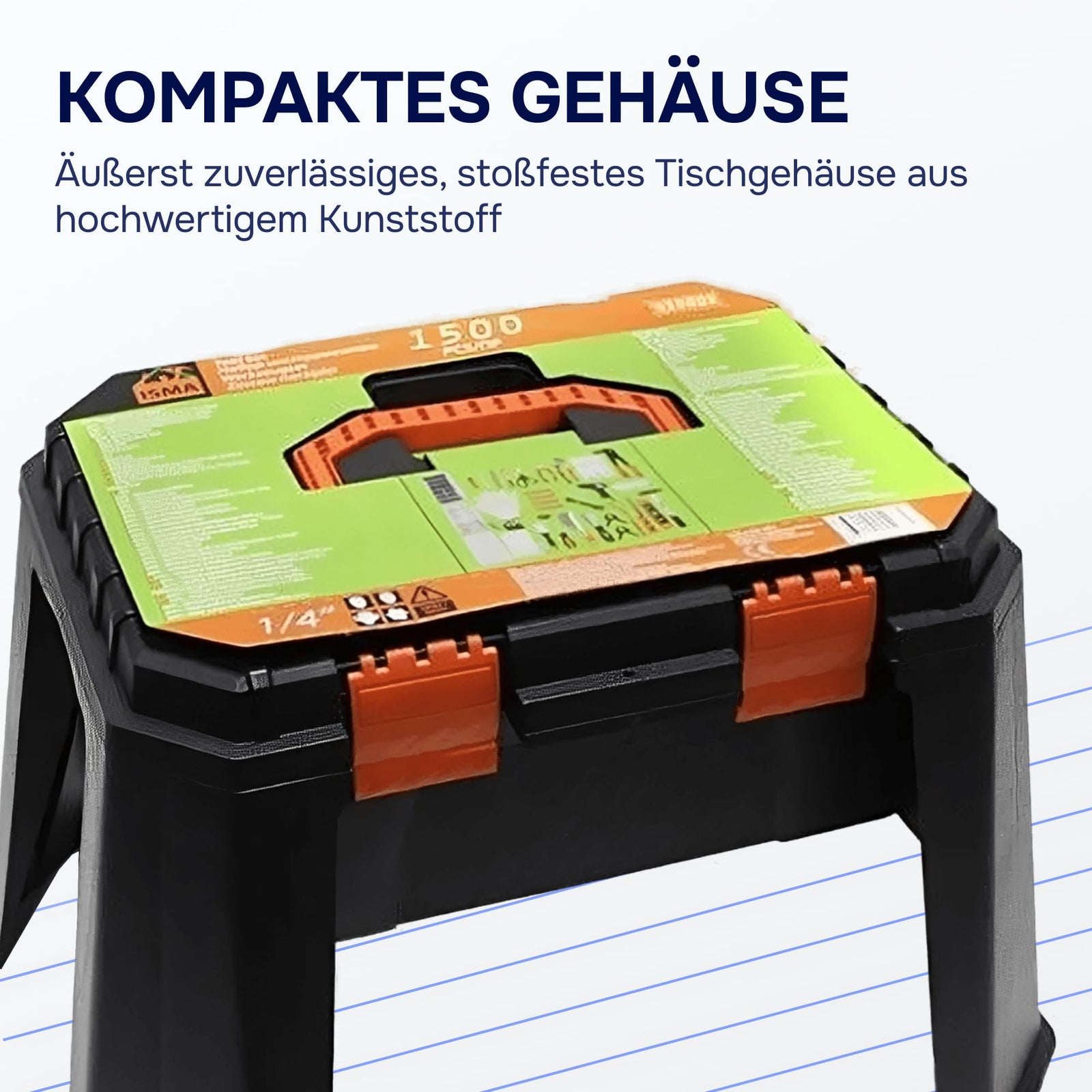 طقم أدوات شامل مكون من 1500 قطعة من ISMA في حقيبة متينة – أدوات متعددة الاستخدامات للأعمال المنزلية والمرآب والاستخدام الخارجي