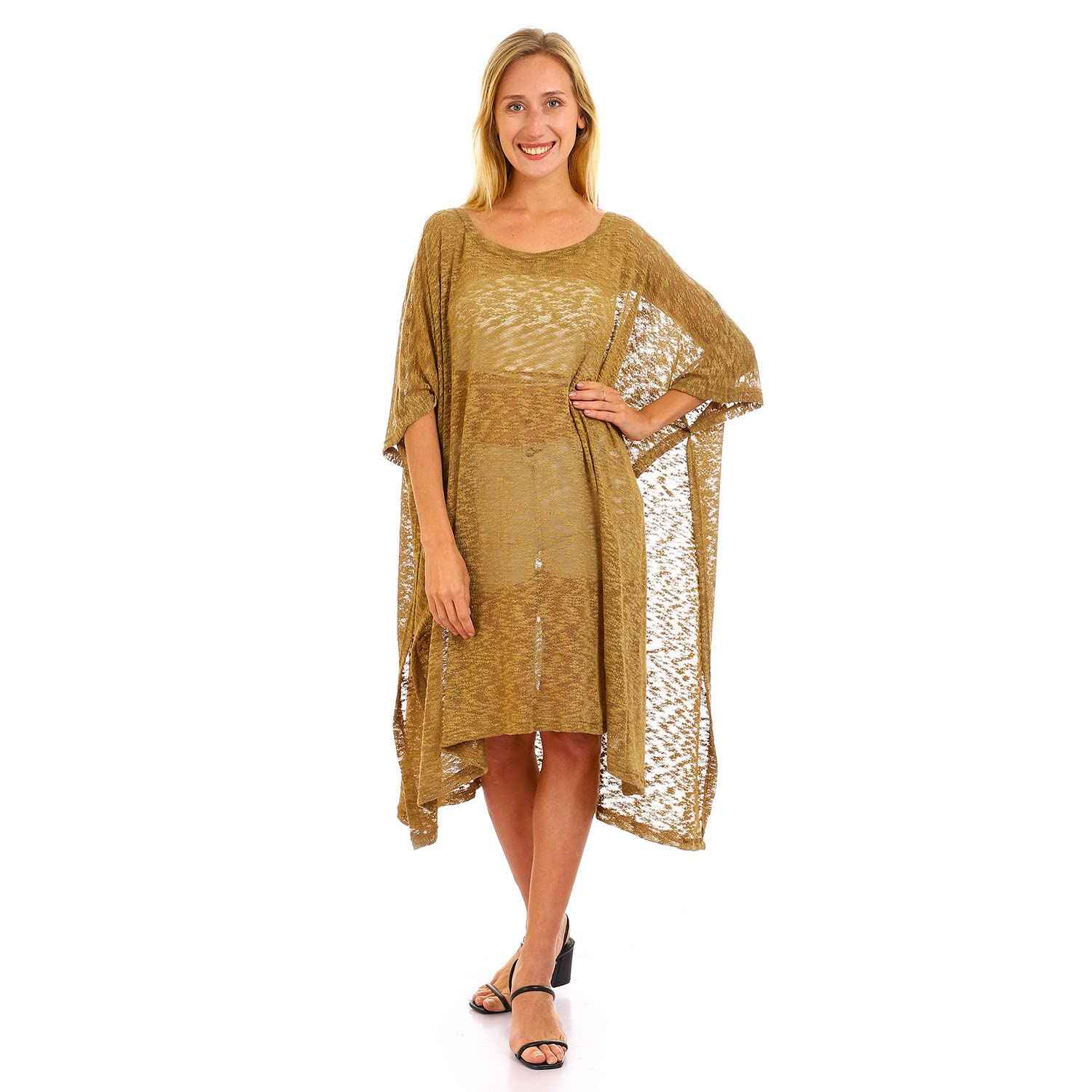 Jamila Women Knitted Loose Wide Round Cover up - Safqqa Egypt