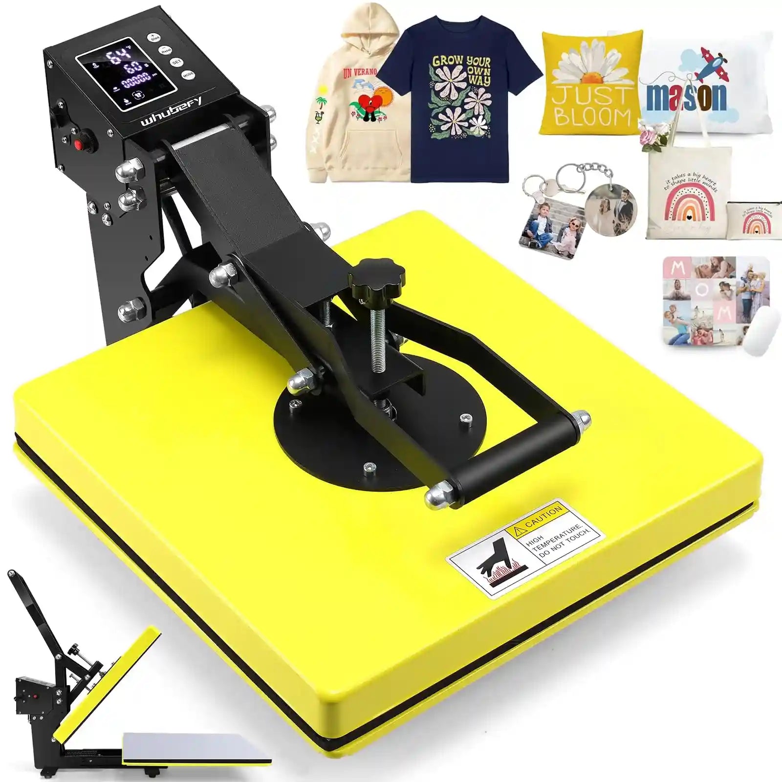 Whubefy - 15" x 15" Sliding Heat Press, Heat Press Machine for T-Shirts, Bags, Mouse Pads and More, Dual Tube Fast Heating, Printer - Safqqa Egypt