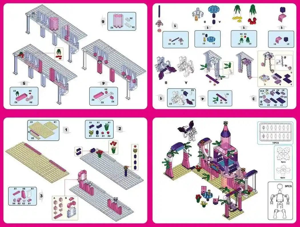 COGO Girls Princess Castle Building Play Set Christmas Toys for Girls 346 Pieces - Safqqa Egypt