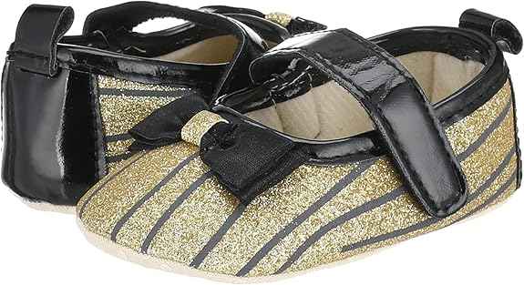 Mix & Max Striped Front Bow Velcro Strap Shoes for Girls - Safqqa Egypt