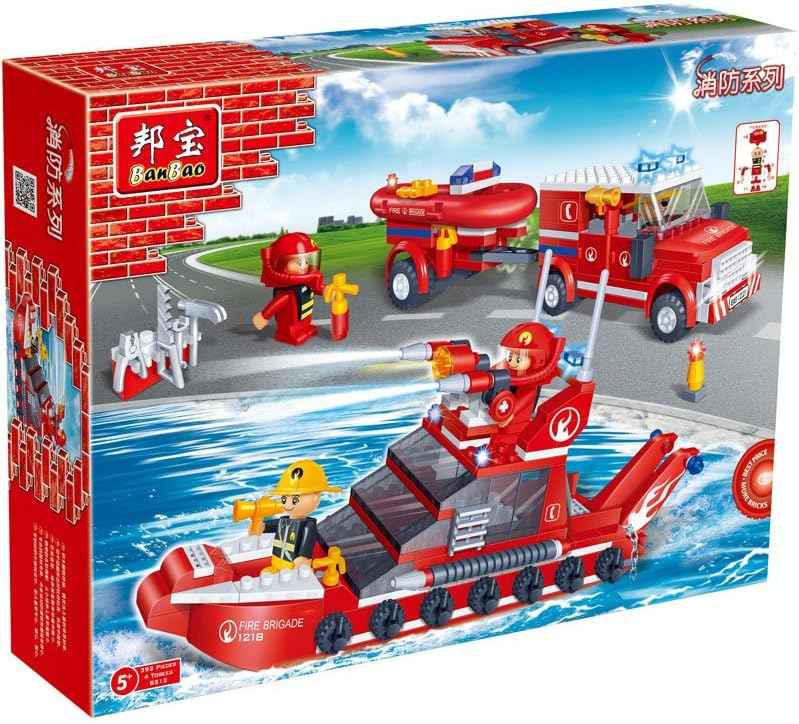 BanBao Building Blocks Fire Car and Ship Set, Multi-Color - Safqqa Egypt