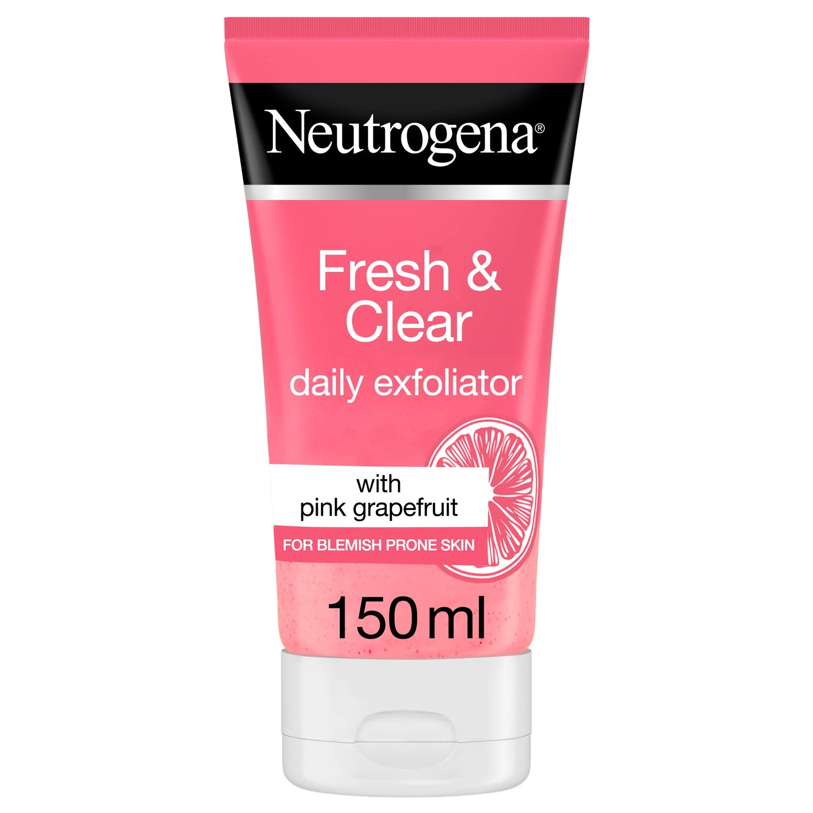 Neutrogena Visibly Clear Face Scrub, Pink Grapefruit, Salicylic Acid & Vitamin C, Cleans Pores, Leaves Skin Fresh & Refreshed, 150ml - Safqqa Egypt