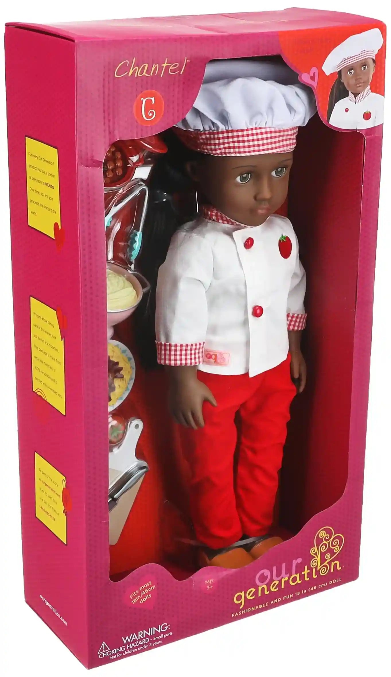 Our Generation 18" Chef Doll with Play Food Accessories - Chantel - Safqqa Egypt