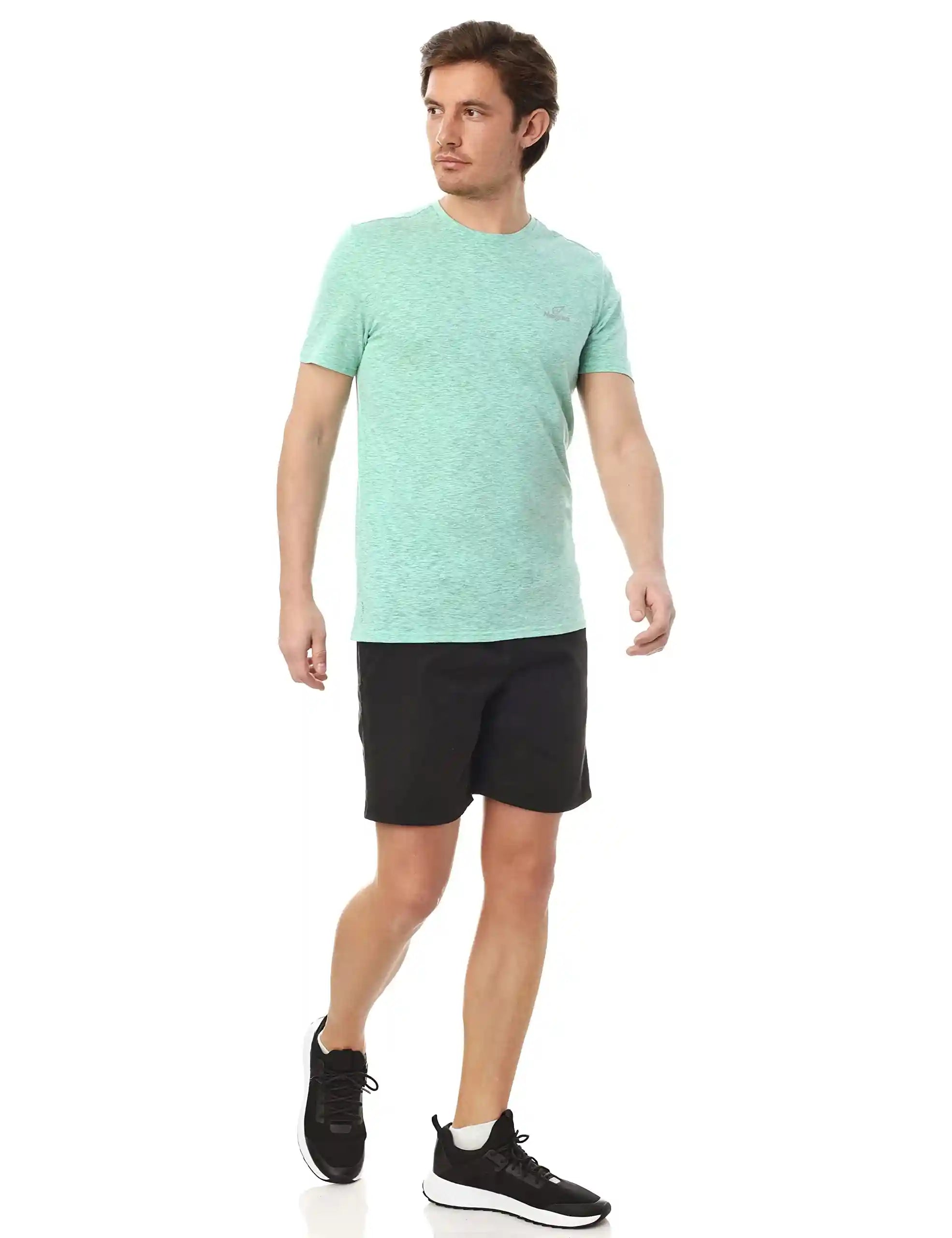 Magma Polyester Chest Print Short Sleeves Round Neck Sport T-Shirt for Men - Safqqa Egypt