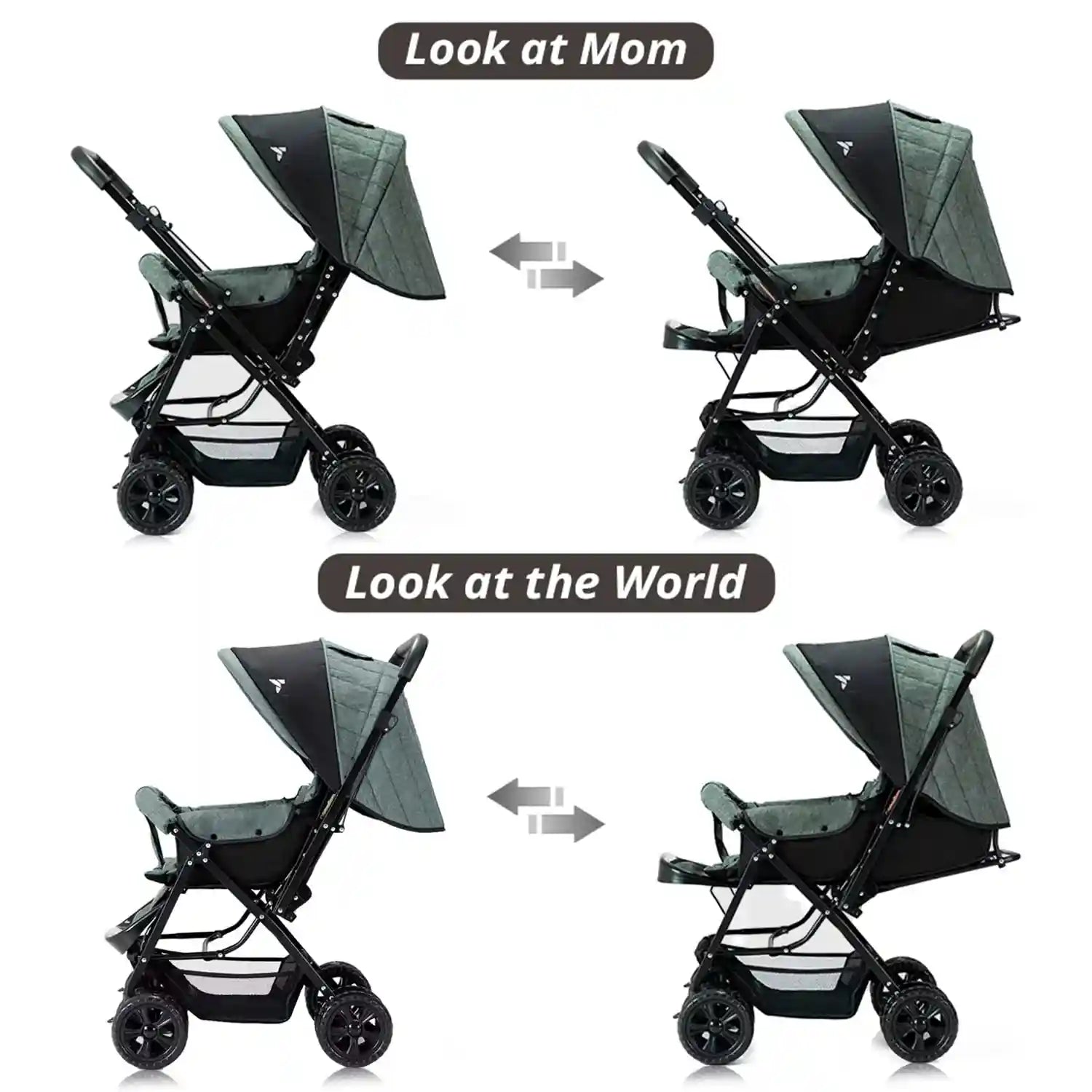 Teknum Reversible Look at Me Stroller - Dark Grey - Safqqa Egypt