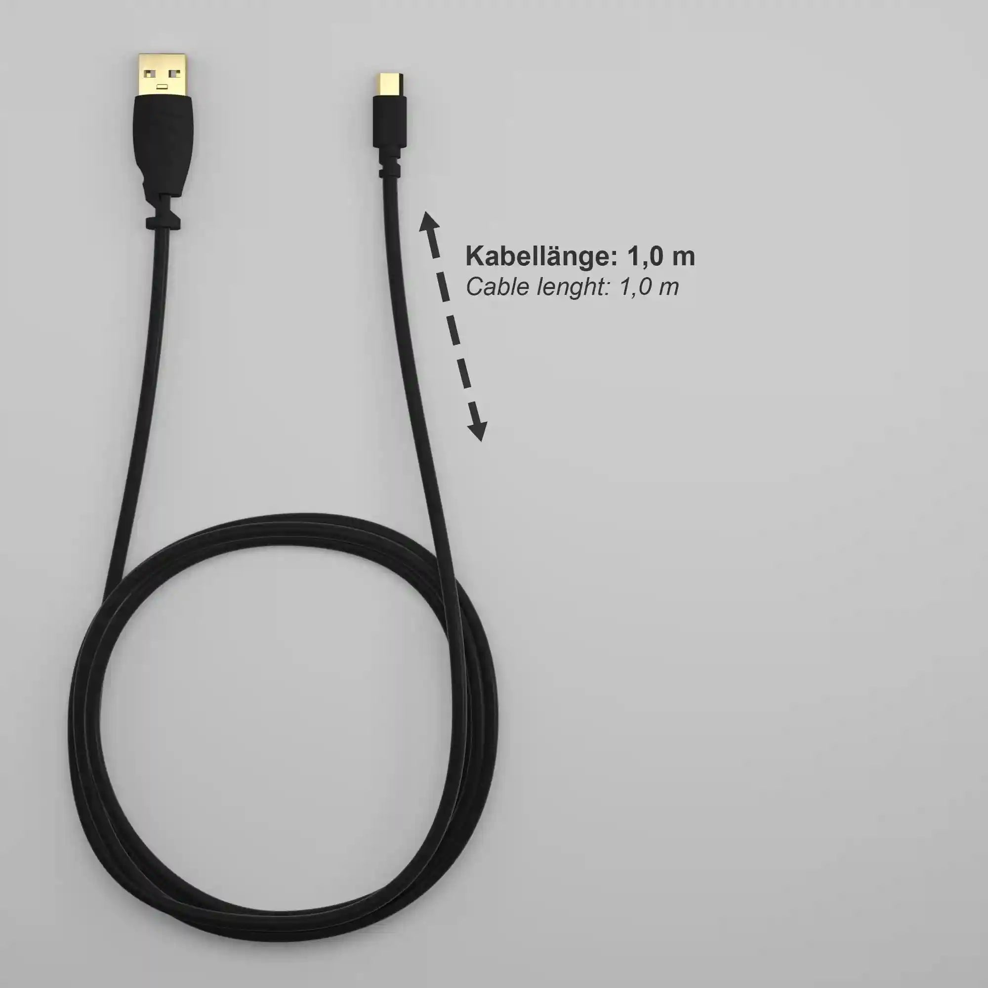 KabelDirekt 1m Micro USB Cable (USB 2.0, Sync & Charge, Black) TOP Series - Safqqa Egypt
