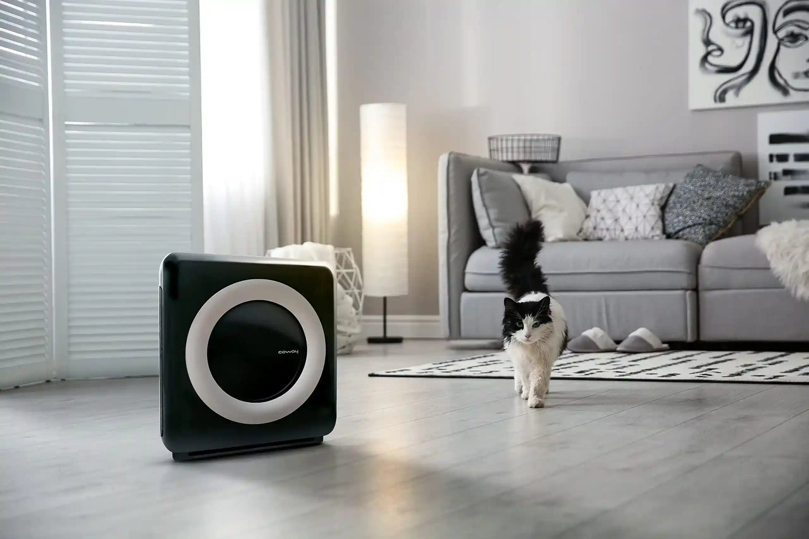 Coway Cleans up to 361 Sq. Ft, 421 m³/h CADR, long life multiple filters and Green HEPA removes 99.99% particles. Air Quality Indicator. 1+1 Years Warranty, Black, AP-1512H, Airmega Mighty - Safqqa Egypt