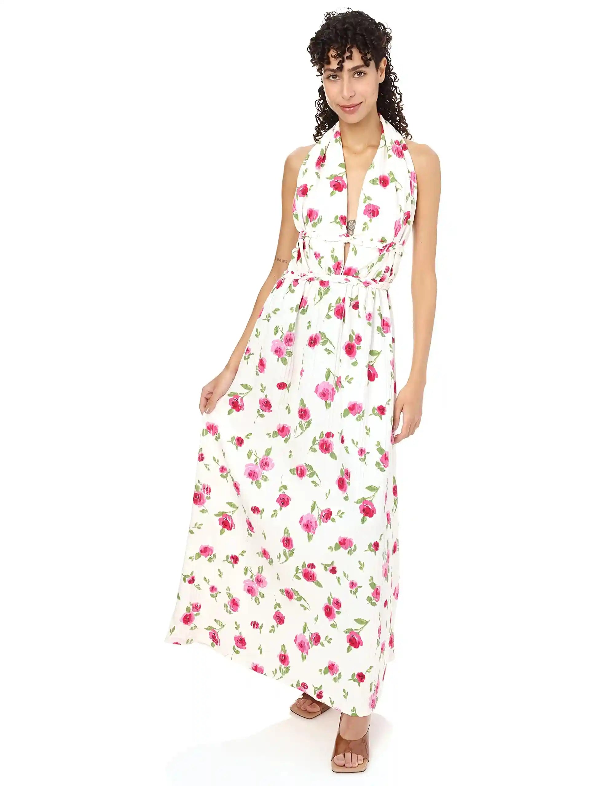 JAMILA Women halter maxi dress flowey DRESS - Safqqa Egypt