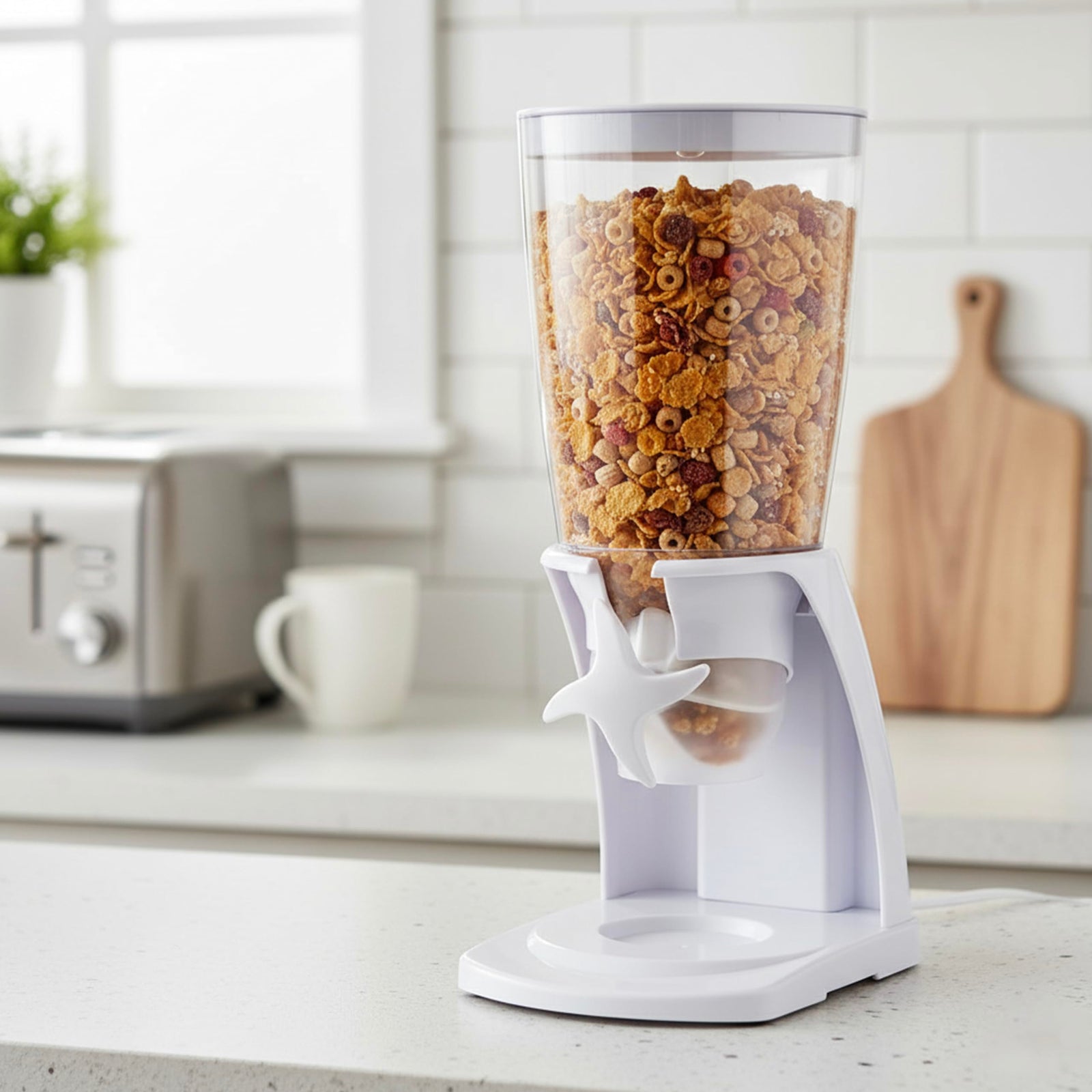 موزّع الحبوب الكبير من كوزين آرت مع قاعدة معدنية هو حل أنيق وعملي لتنظيم وتوزيع الأطعمة الجافة. مناسب للاستخدام في المنزل أو المتجر أو المطبخ، ويمكن استخدامه لتخزين وتقديم الحبوب، حبوب القهوة، المكسرات، الحلويات، والوجبات الخفيفة