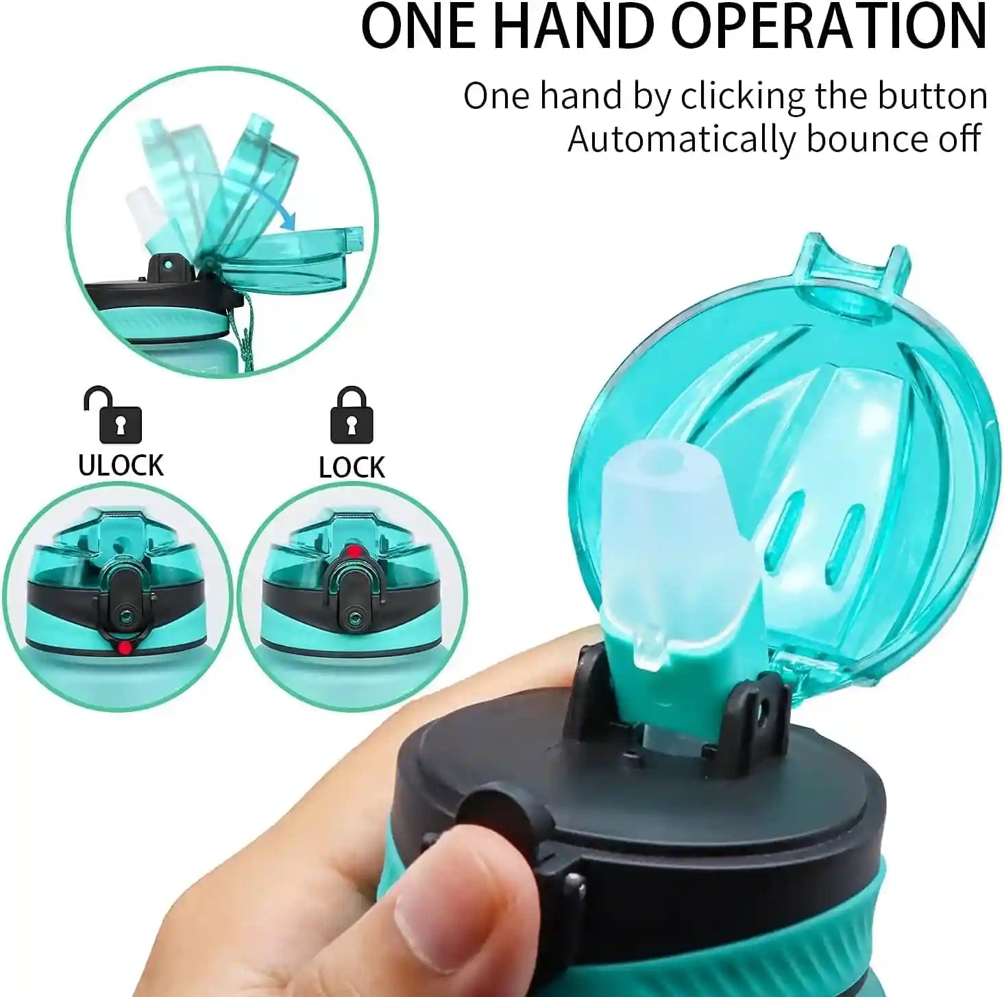 Generic 1 Litter Leakproof BPA Free Drinking Water Bottle with Time Marker & Straw to Ensure You Drink Enough Water Throughout The Day for Fitness and Outdoor Enthusiasts - Safqqa Egypt