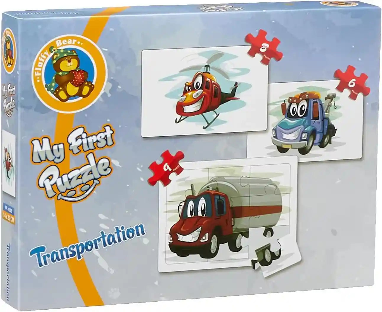 Fluffy bear vehicles shaped puzzle - 3 in 1 - Safqqa Egypt