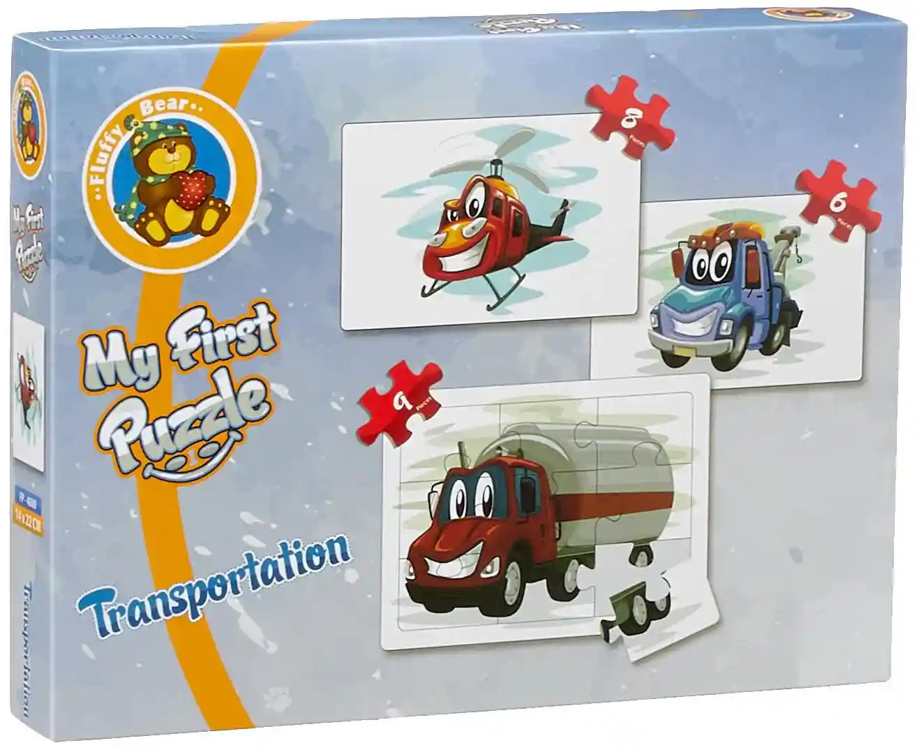 Fluffy bear vehicles shaped puzzle - 3 in 1 - Safqqa Egypt