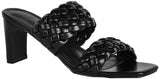 Pixi Faux Leather Square-Toe Braided Block-Heel Sandals For Women