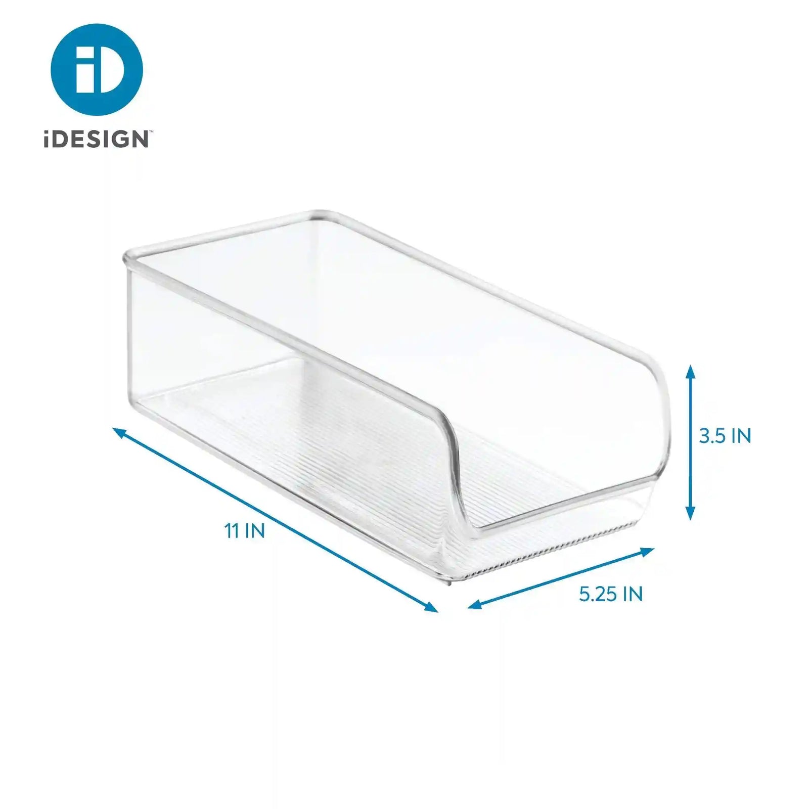 iDesign Linus Clear Storage Bins for Fridge and Freezer, Set of 2, 11
