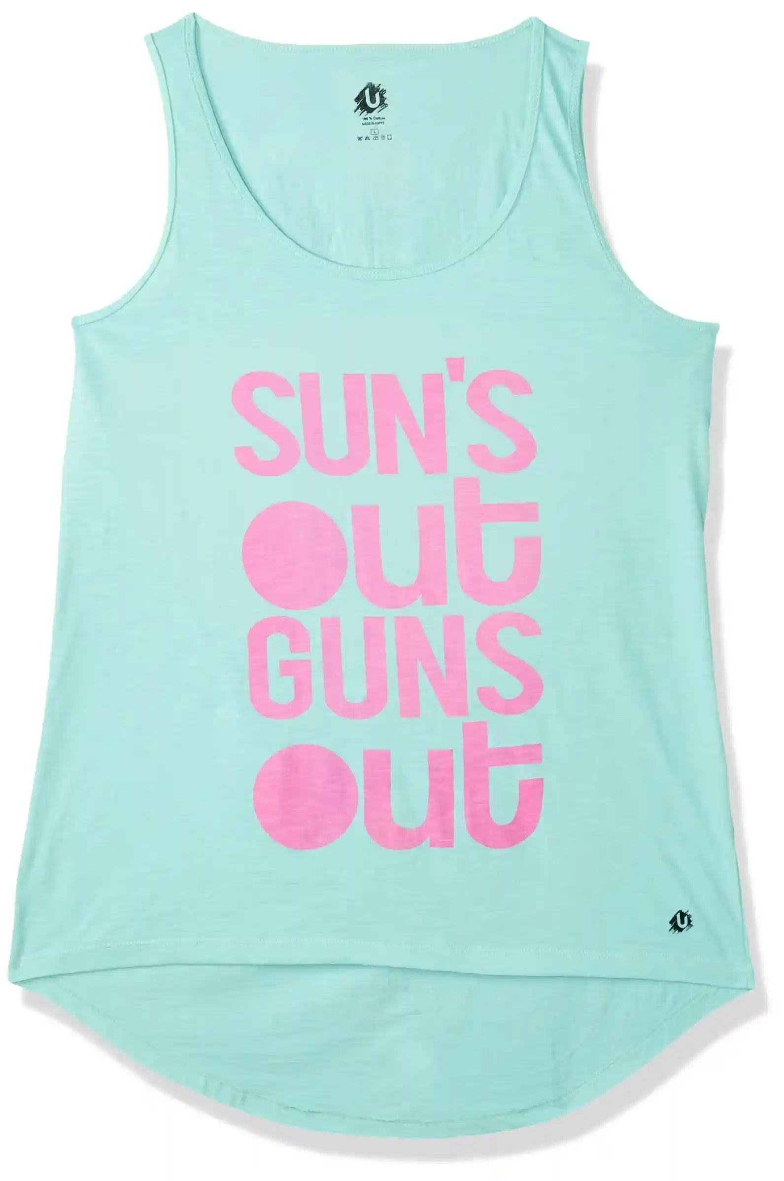 U Athleisure Letter-Printed Scoop-Neck Tank Top with Back CUt-OUt For Women - Safqqa Egypt