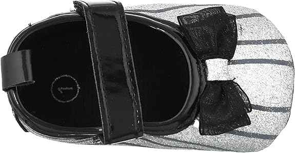 Mix & Max Striped Front Bow Velcro Strap Shoes for Girls - Safqqa Egypt