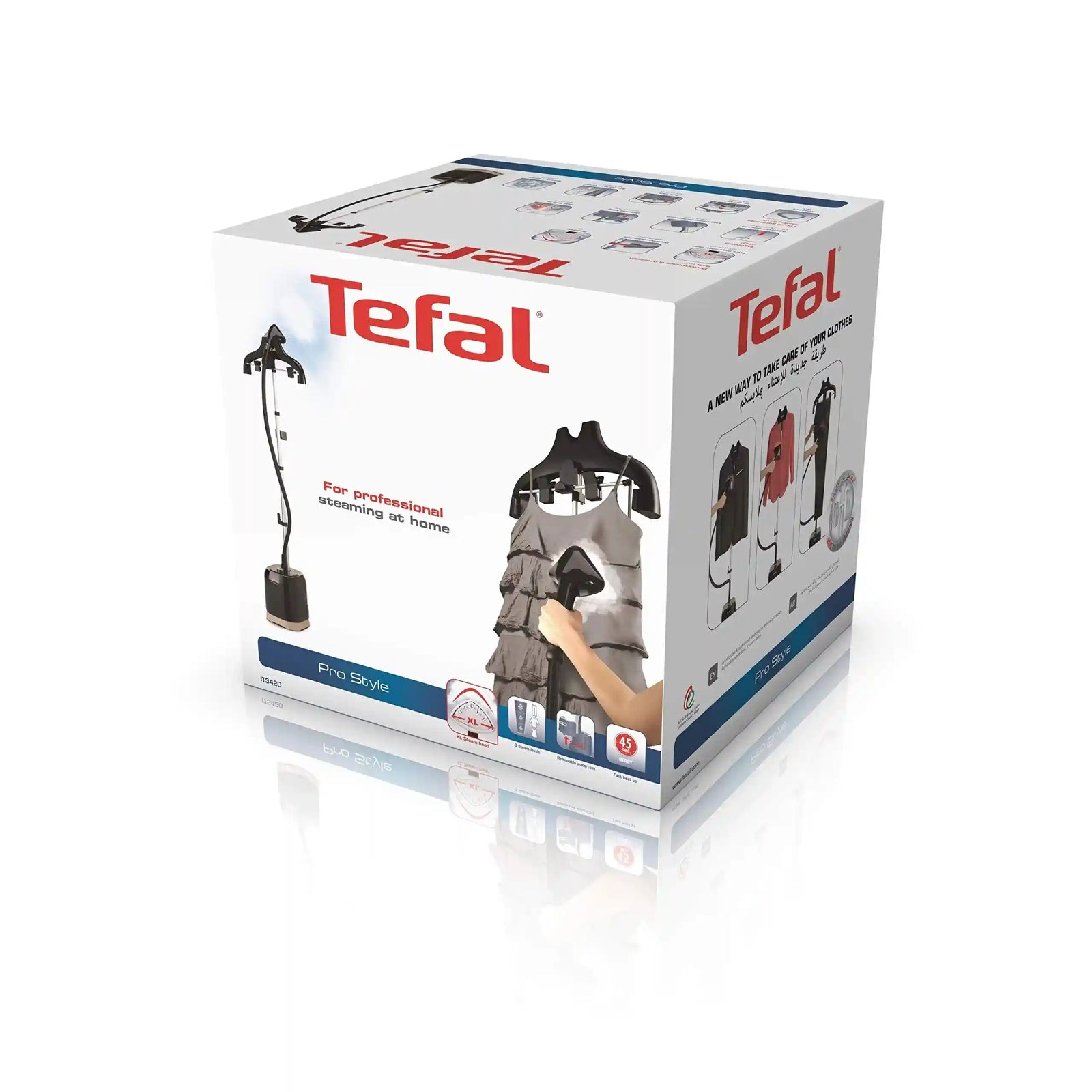 Tefal vertical steamer 1850 watts, black - it3420m0 - Damage Box- Have Scratches - Safqqa Egypt