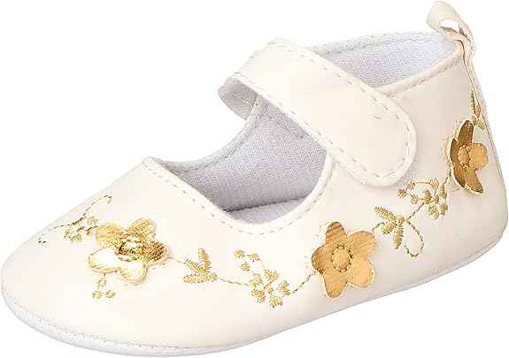 Mix & Max Girls’ Embroidered Flower High-Top Velcro-Strap Shoes - Safqqa Egypt