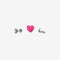 Petite elements pack in silver with heart with magenta enamel, arrow with clear CZ and love script with clear CZ
