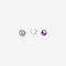 February petite elements pack in silver with heart, pave droplet with clear CZ and synthetic amethyst droplet