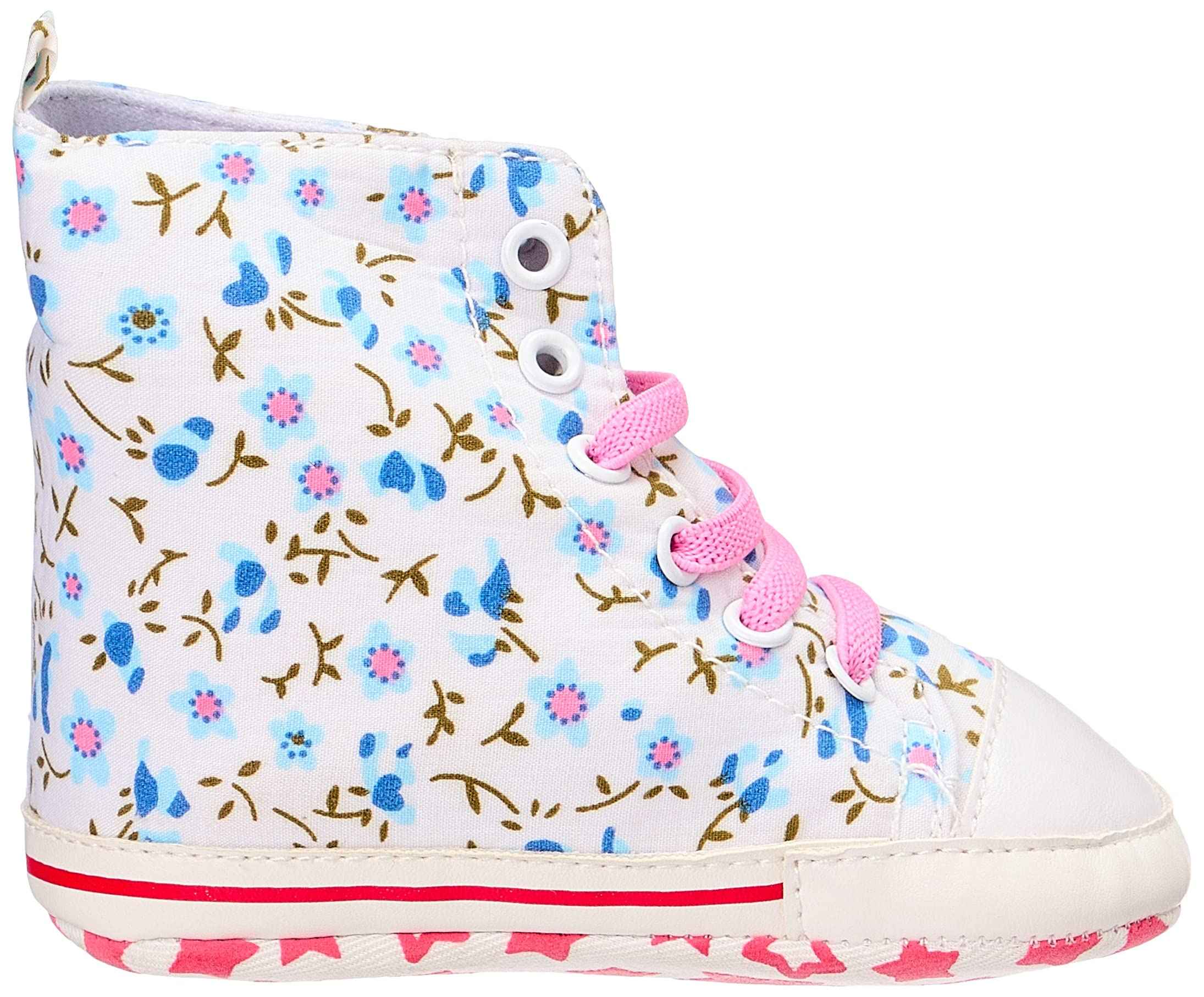 Mix and Max Folded Collar Floral-Pattern Lace-Up Half Boots for Girls - Safqqa Egypt