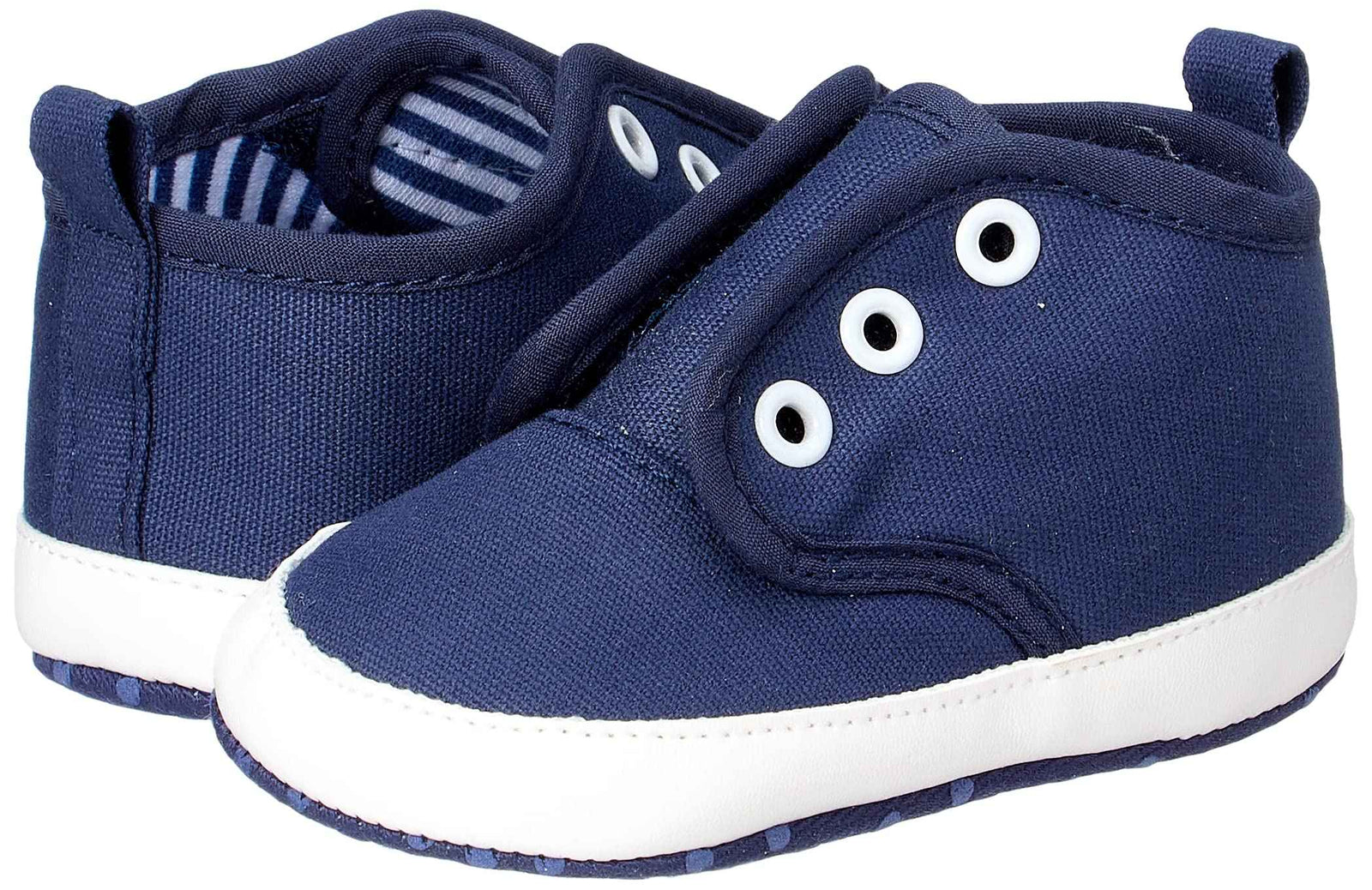 Mix and Max Pull-Tab Solid High-Top Slip-On Shoes for Boys - Safqqa Egypt