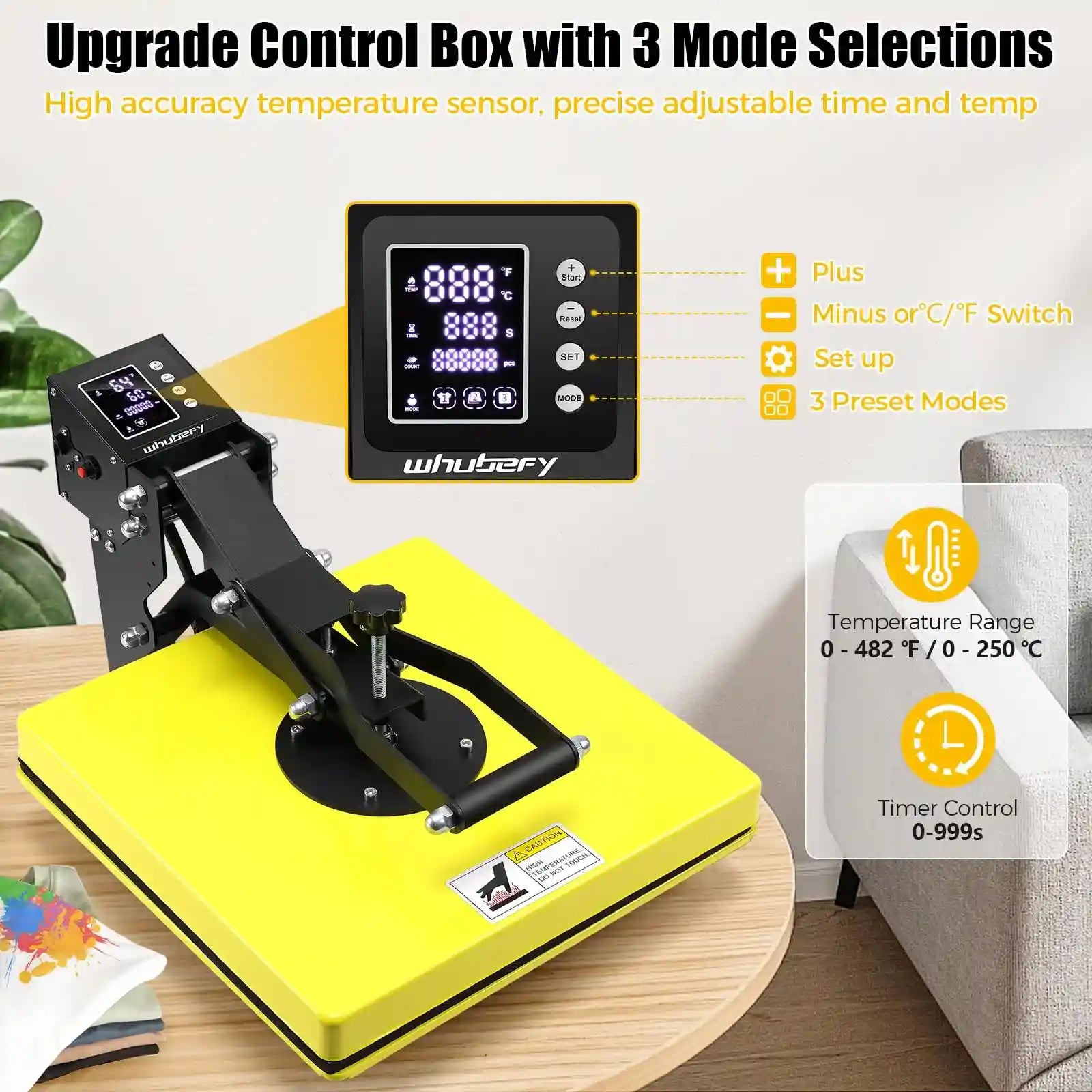 Whubefy - 15" x 15" Sliding Heat Press, Heat Press Machine for T-Shirts, Bags, Mouse Pads and More, Dual Tube Fast Heating, Printer - Safqqa Egypt