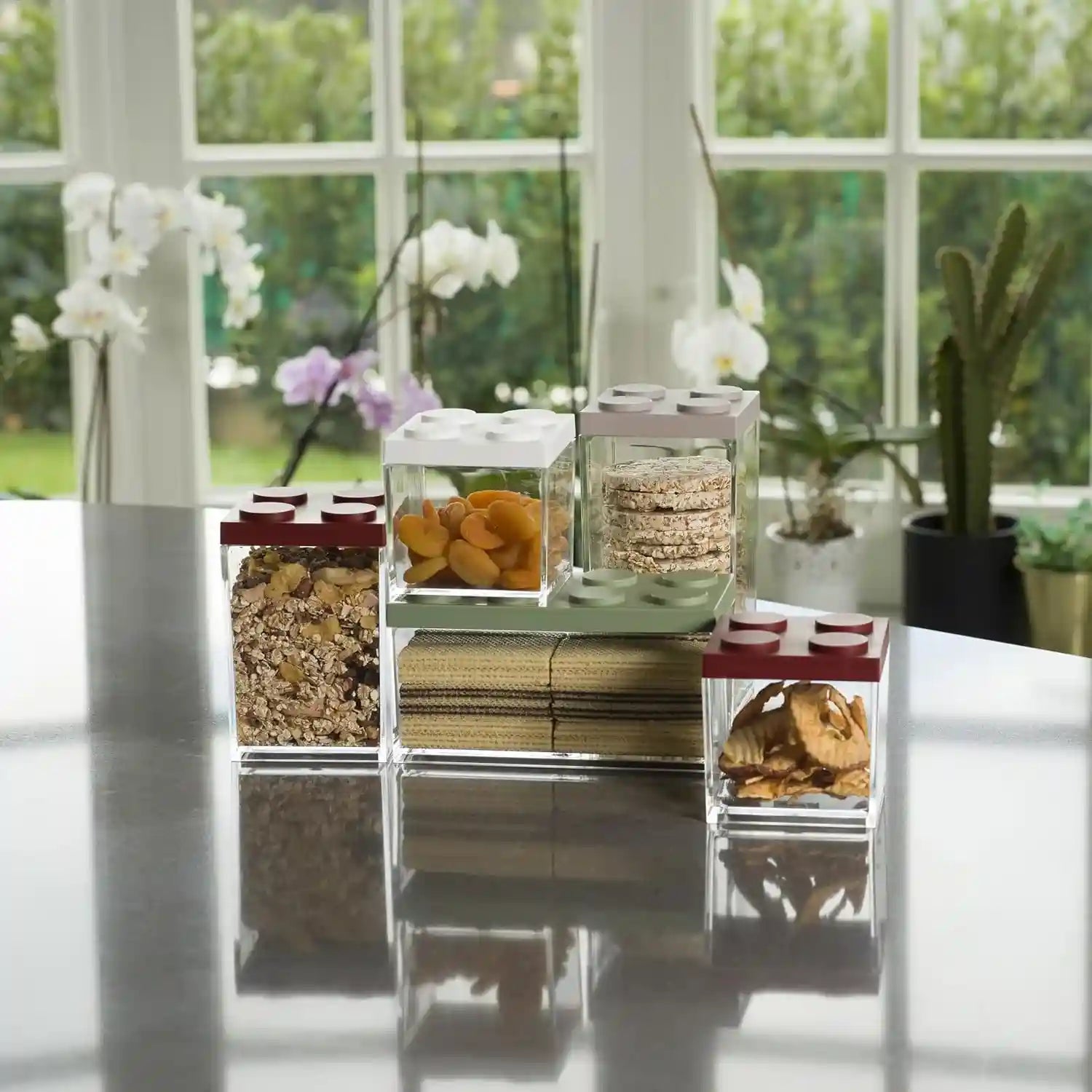 Omada BRICKSTORE Container Powder Blue CM 10X10X15.5H Capacity 1L - Safqqa Egypt