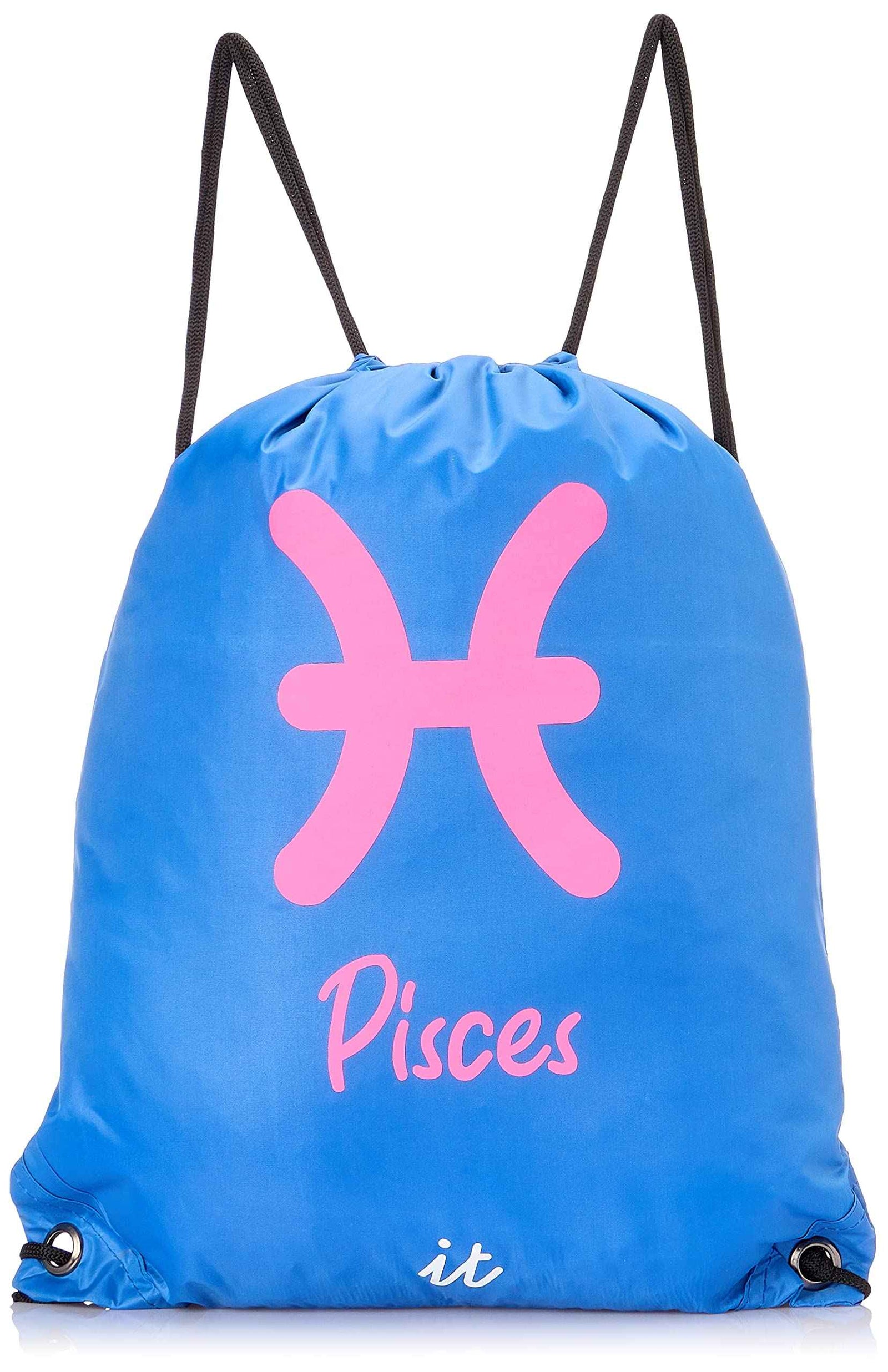 Cotton With Polyester Foldable Sun Protection cap With String Bag And Pisces Design For Unisex - Multi Color- One Size- Fitted - Safqqa Egypt