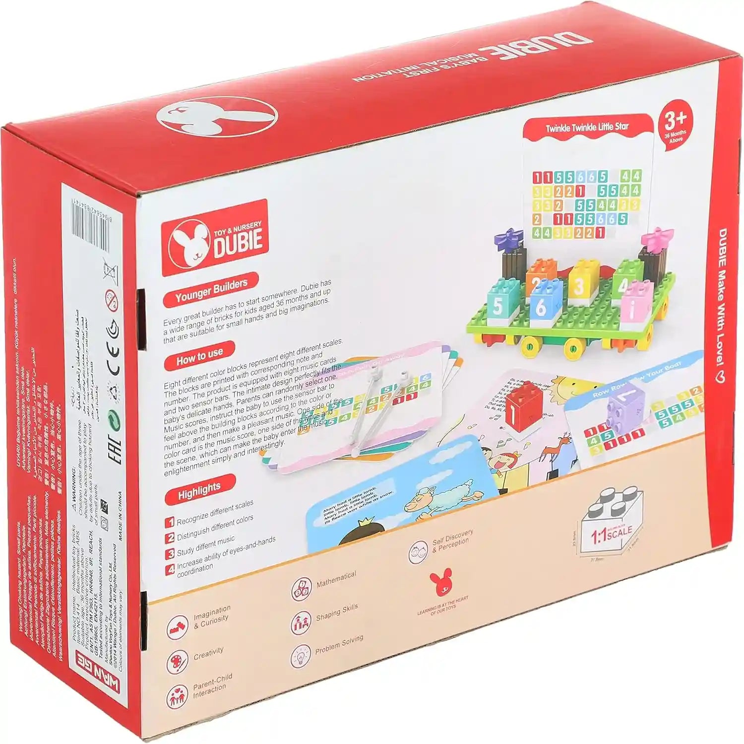 Dubie 414 Musical Train Shaped Building Blocks - 25 Pieces - Safqqa Egypt