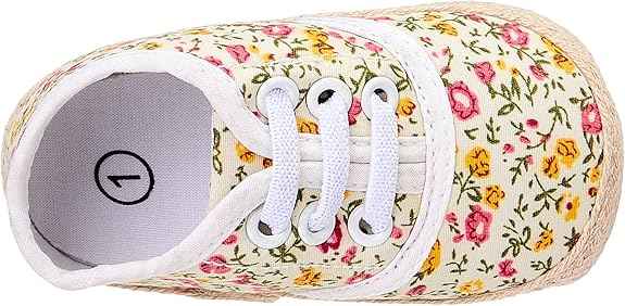 Mix & Max Floral Canvas Slip-On Espadrille Shoes for Girls - Safqqa Egypt