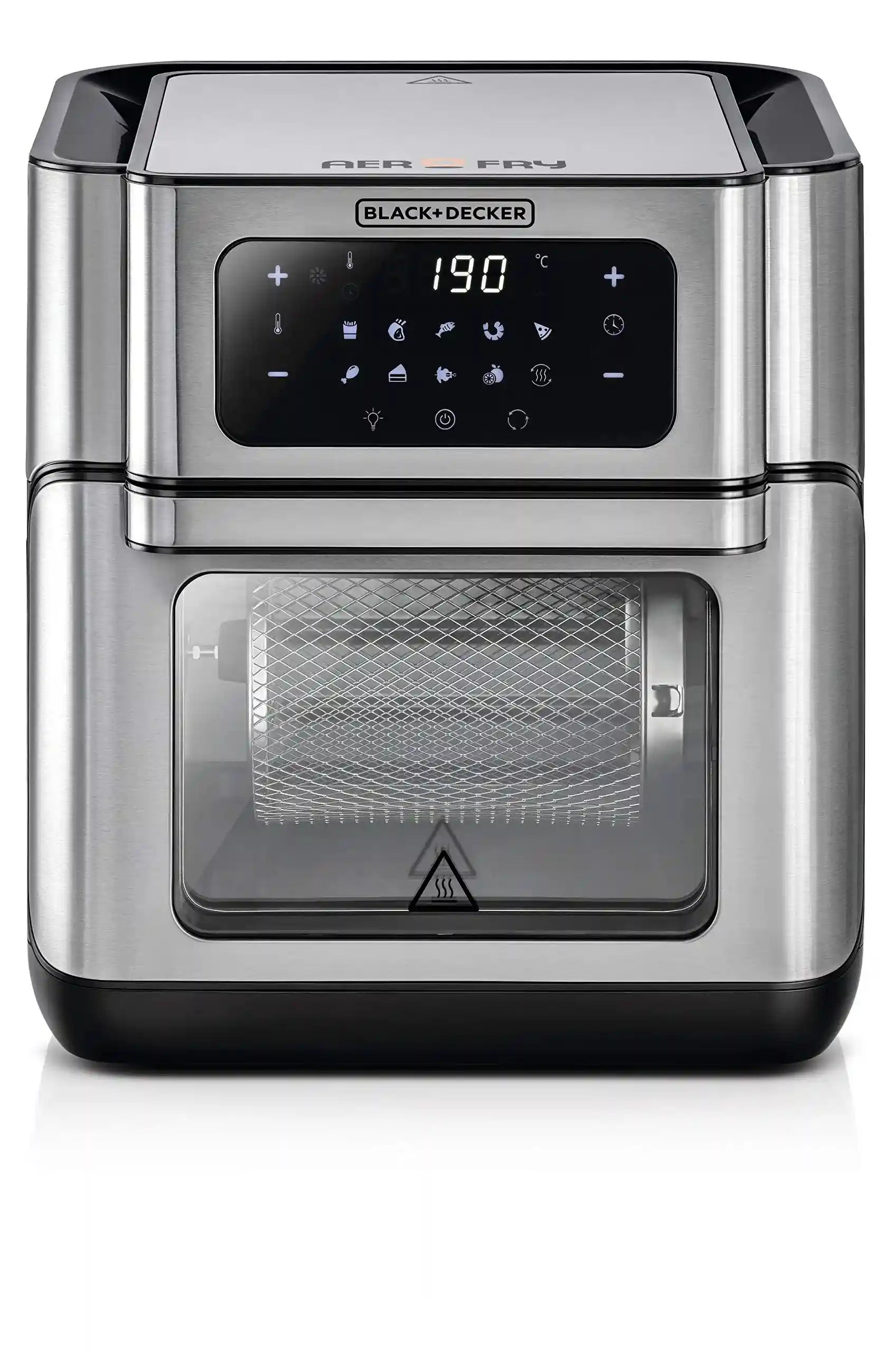 Black+Decker Digital Air Fryer Oven Digital Temperature Control 10 Preset Programs 12L Silver - 220V Supply Voltage and 50Hz - Have Scratches - Safqqa Egypt