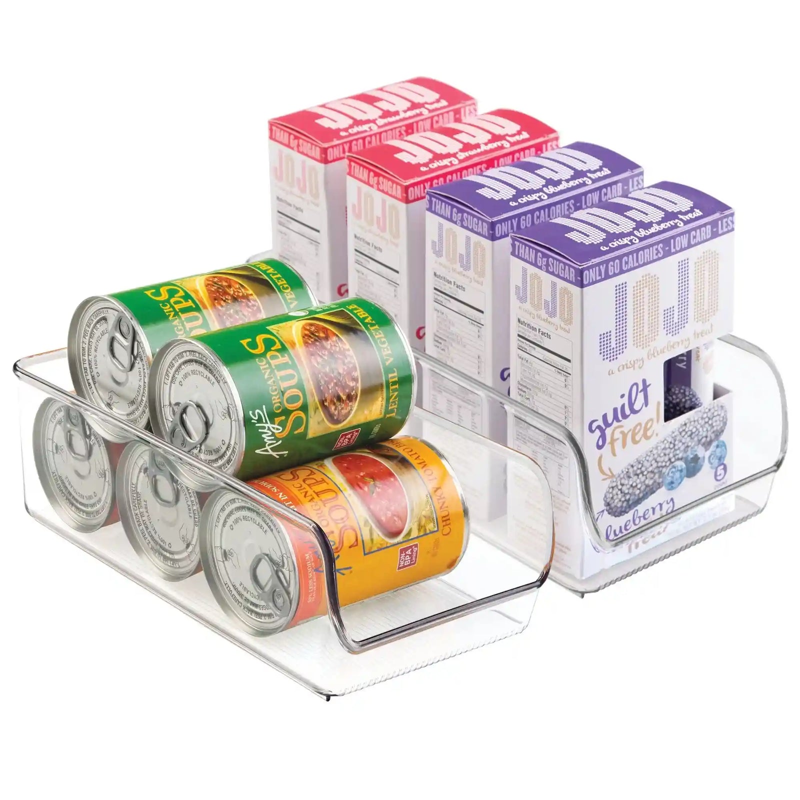 iDesign Linus Clear Storage Bins for Fridge and Freezer, Set of 2, 11