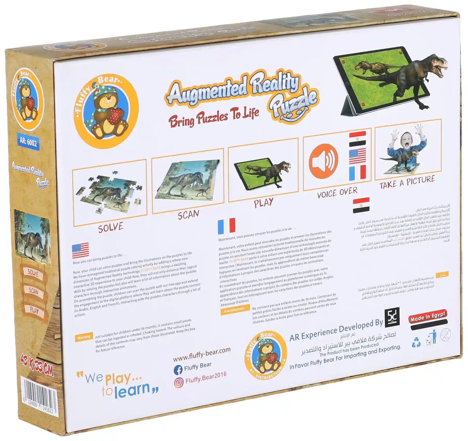 Fluffy Bear AR-6002 Dinosaur Puzzle - Multi Color - Safqqa Egypt