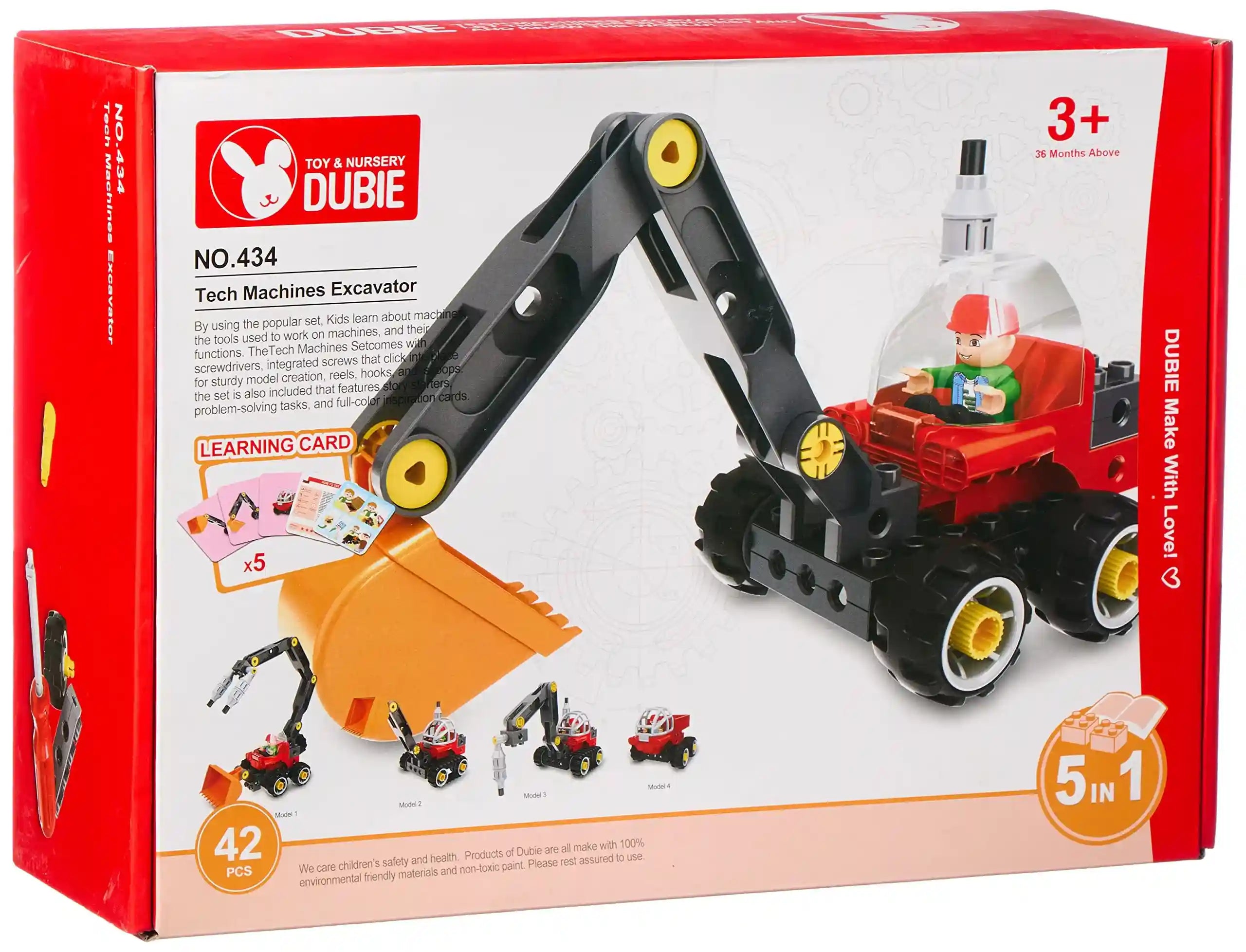 Dubie 434 Excavator Shaped Building Blocks - 42 Pieces - Safqqa Egypt
