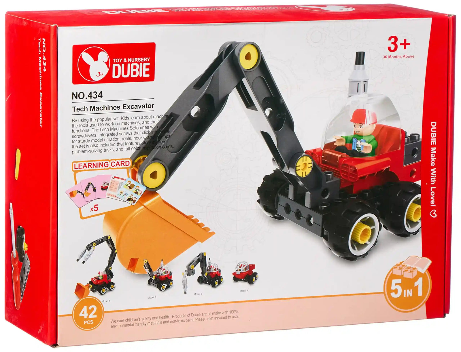 Dubie 434 Excavator Shaped Building Blocks - 42 Pieces - Safqqa Egypt