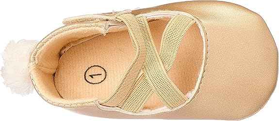 Mix & Max Girls’ Front Criss-Cross Strap Shoes with Pom-Pom Detail - Safqqa Egypt