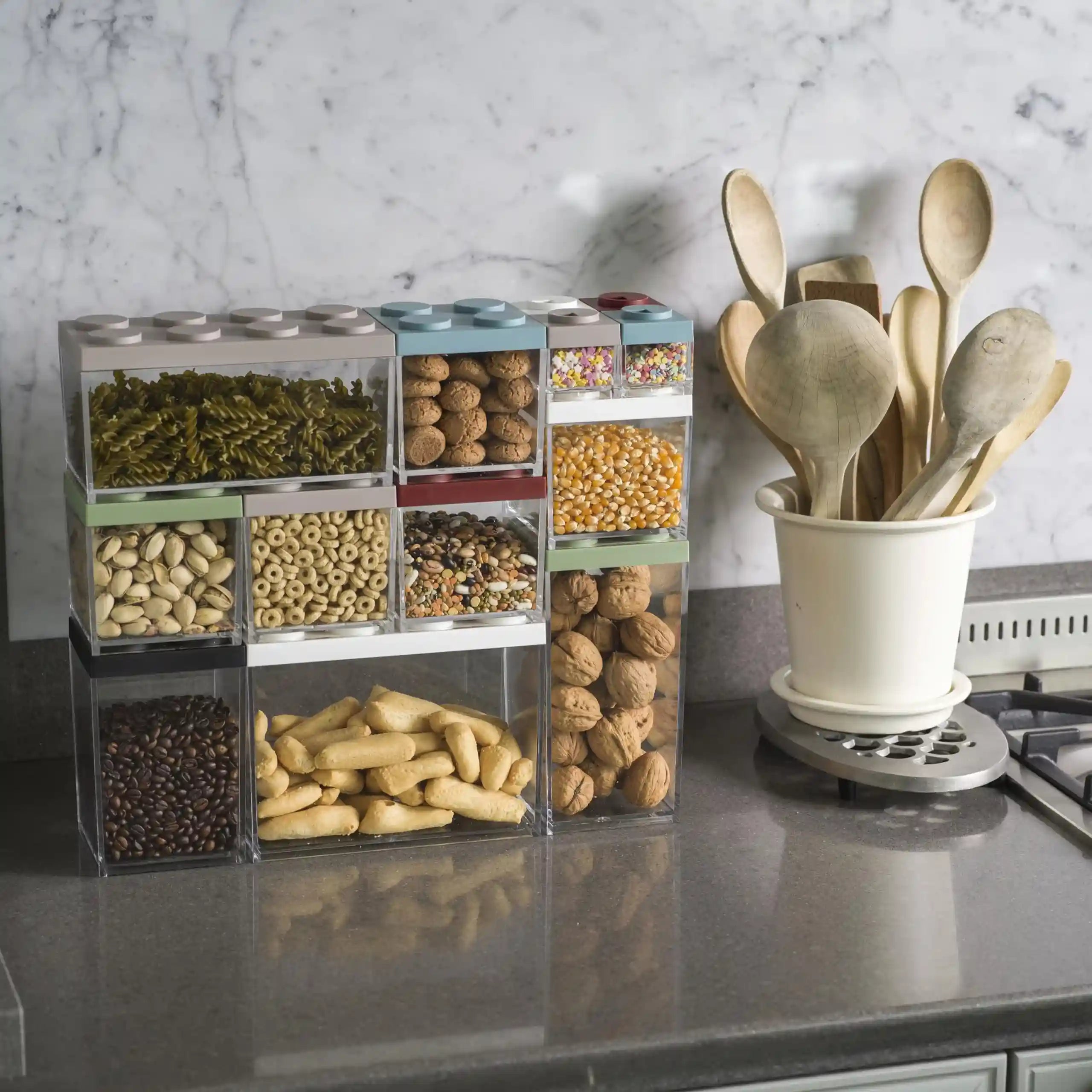 Omada BRICKSTORE Black Container 10x20x15.5 cm, 2L Capacity - Safqqa Egypt