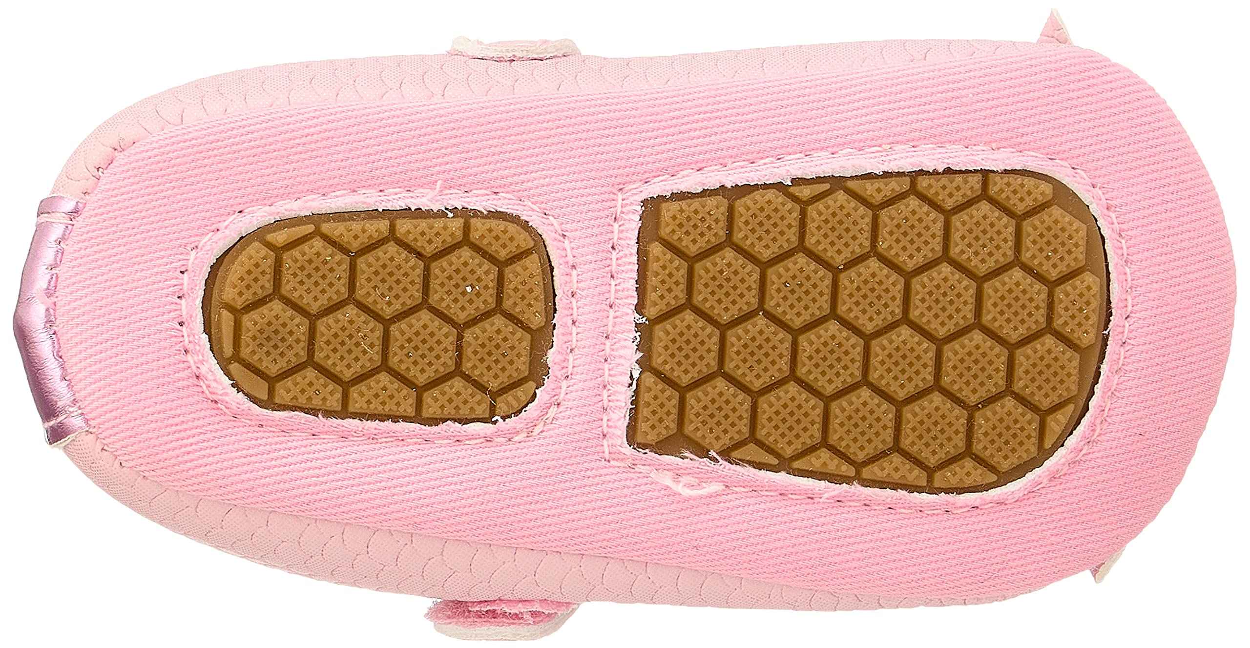 Mix & Max Embossed Pattern Front Bow Velcro Strap Shoes for Girls - 0 - 6 Months - Safqqa Egypt