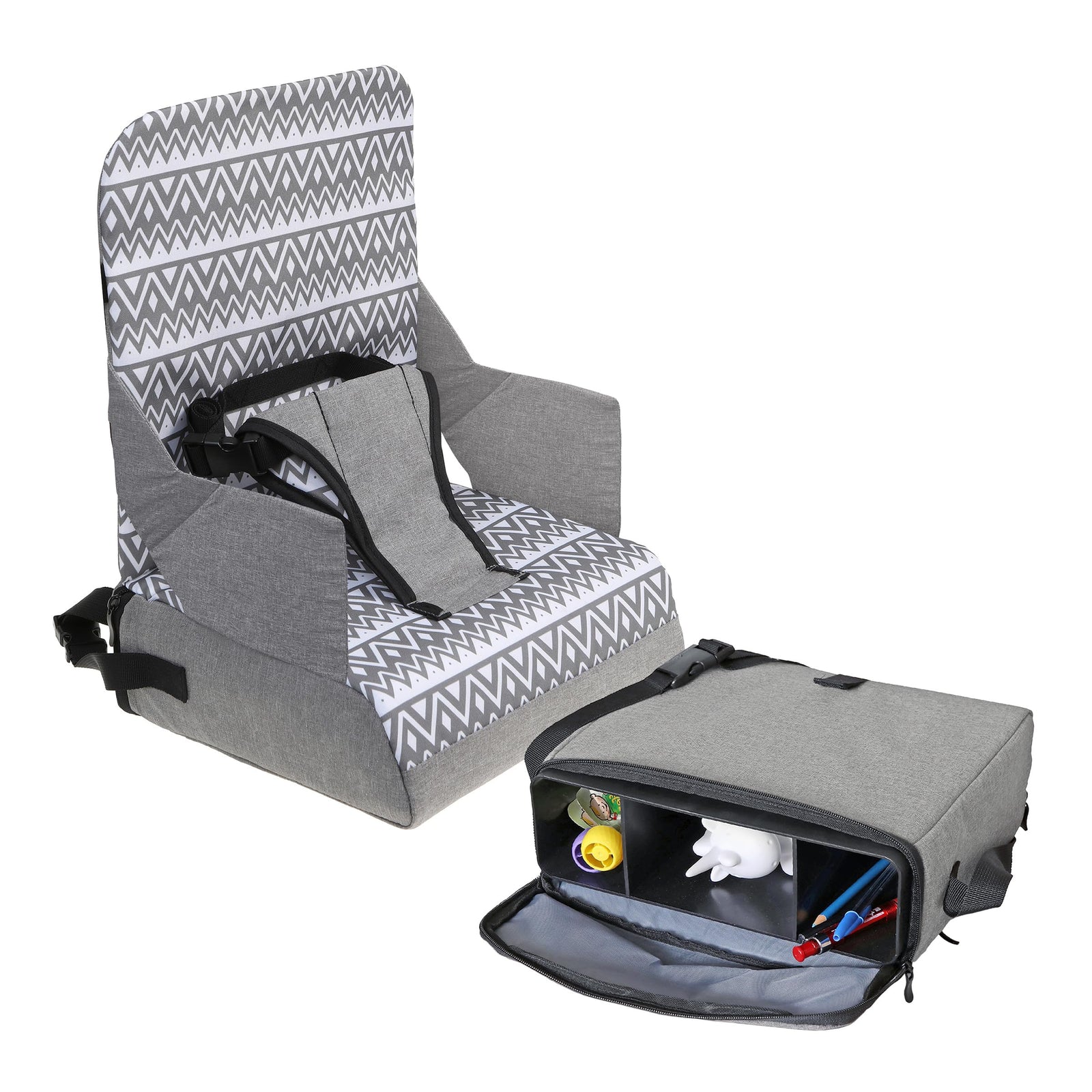 كرسي الأطفال المتنقل من دريم بيبي المصمم ليمنح طفلك راحة وأماناً أثناء الجلوس سواء في المنزل أو أثناء التنقل. يتميز بأماكن تخزين مدمجة لحفظ مستلزمات الطعام أو الألعاب أو الوجبات الخفيفة