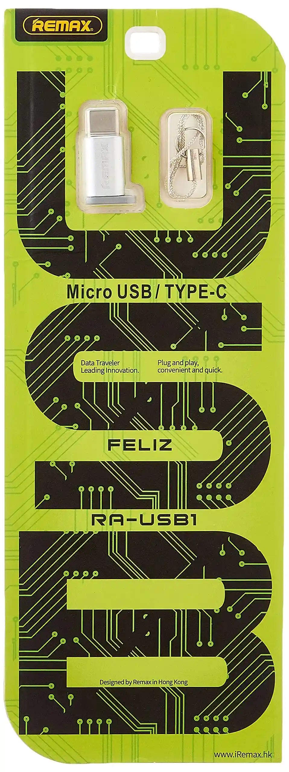 Remax RA-USB1 Micro USB To Type C Adapter Available And Practical For Various Smart Phones - Silver - Safqqa Egypt