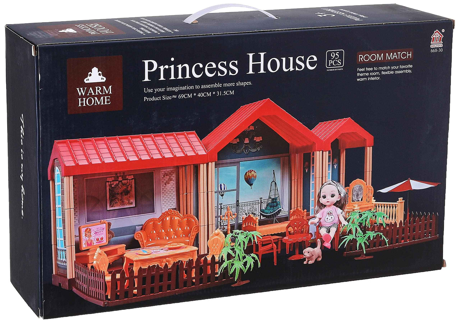 QIXI TOYS Princess House, 96 Pieces, 3years - Safqqa Egypt