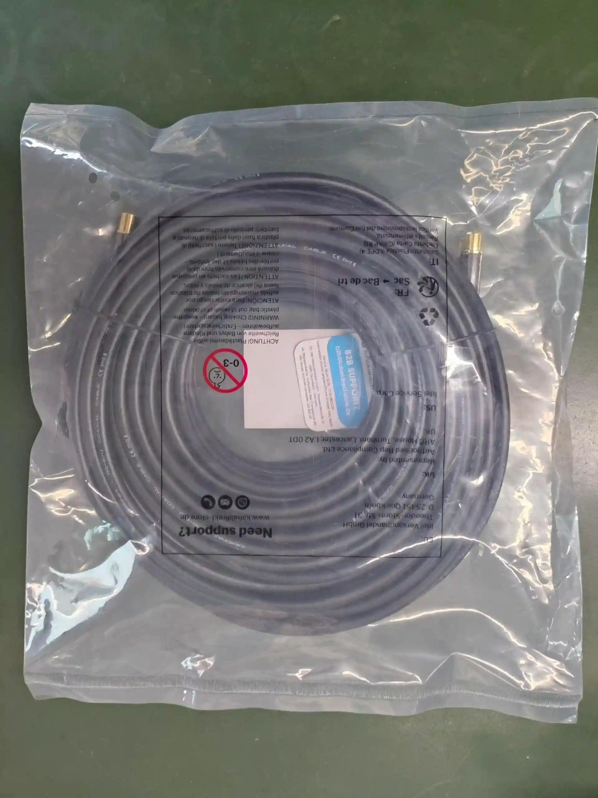 KabelDirekt – 4K TV Aerial Cable, Coaxial Cable – 20m – For Digital & Analogue TV, Metal Connectors – Available in 0.5-20m (Plug to Socket, for DVB-C/DVB-T/DVB-S, black) - Safqqa Egypt